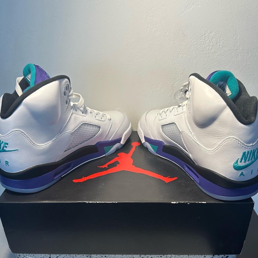 Nike Air White with Teal and Purple Accents